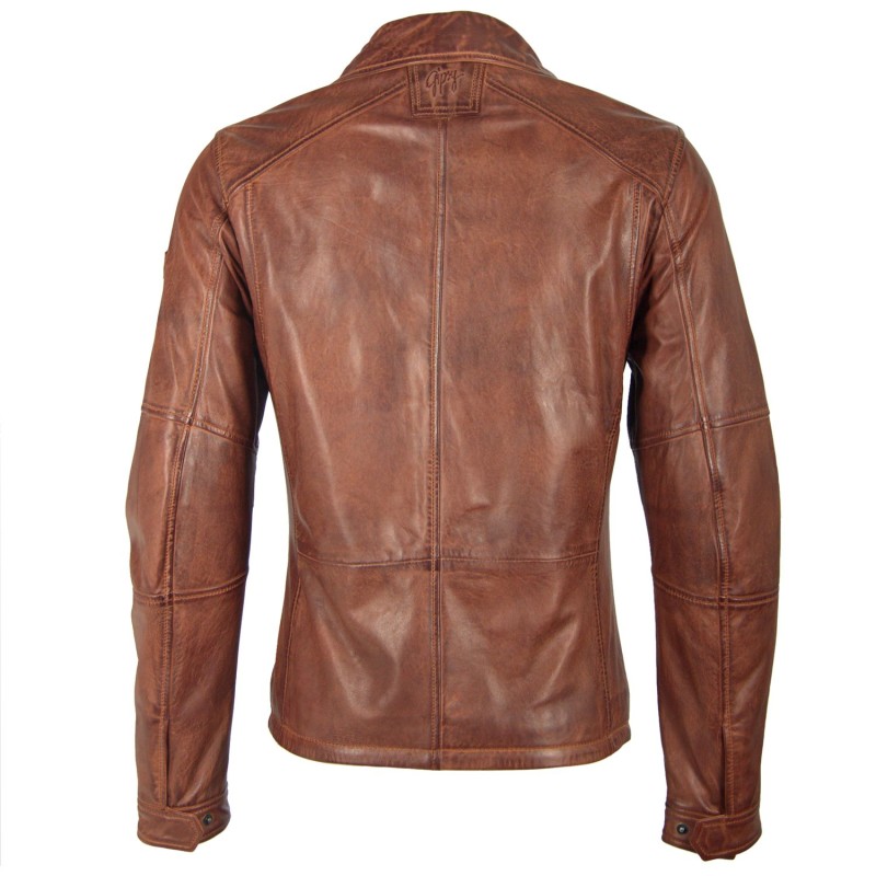 Geaca de Piele Barbati Gipsy Coniac Inchis Lanny NSLV – IMBRACAMINTE