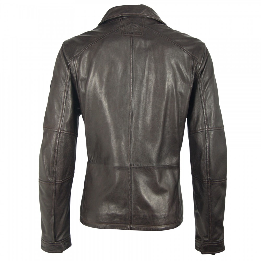Geaca de Piele Barbati Gipsy Maro Inchis Lanny NSLV geci de piele - readytowear.ro