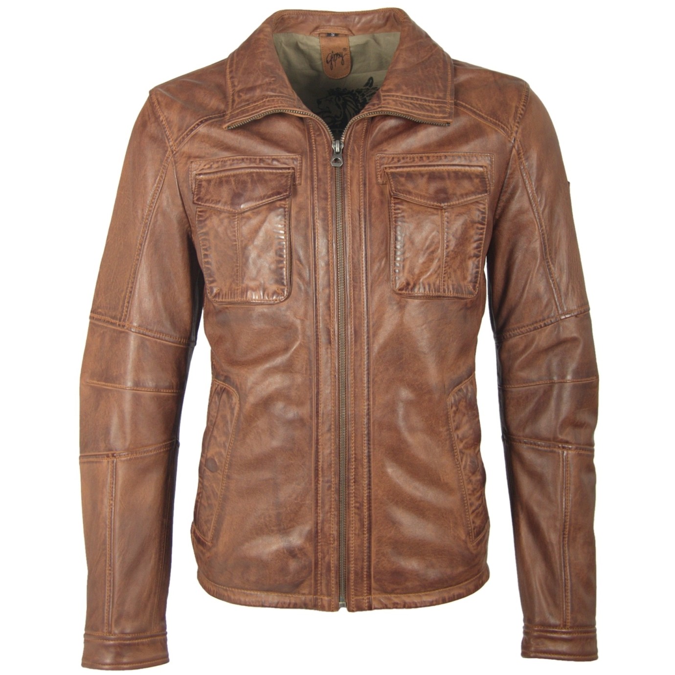 Geaca de Piele Barbati Gipsy Coniac Lanny – IMBRACAMINTE Geaca de Piele Barbati Gipsy Coniac Lanny – IMBRACAMINTE