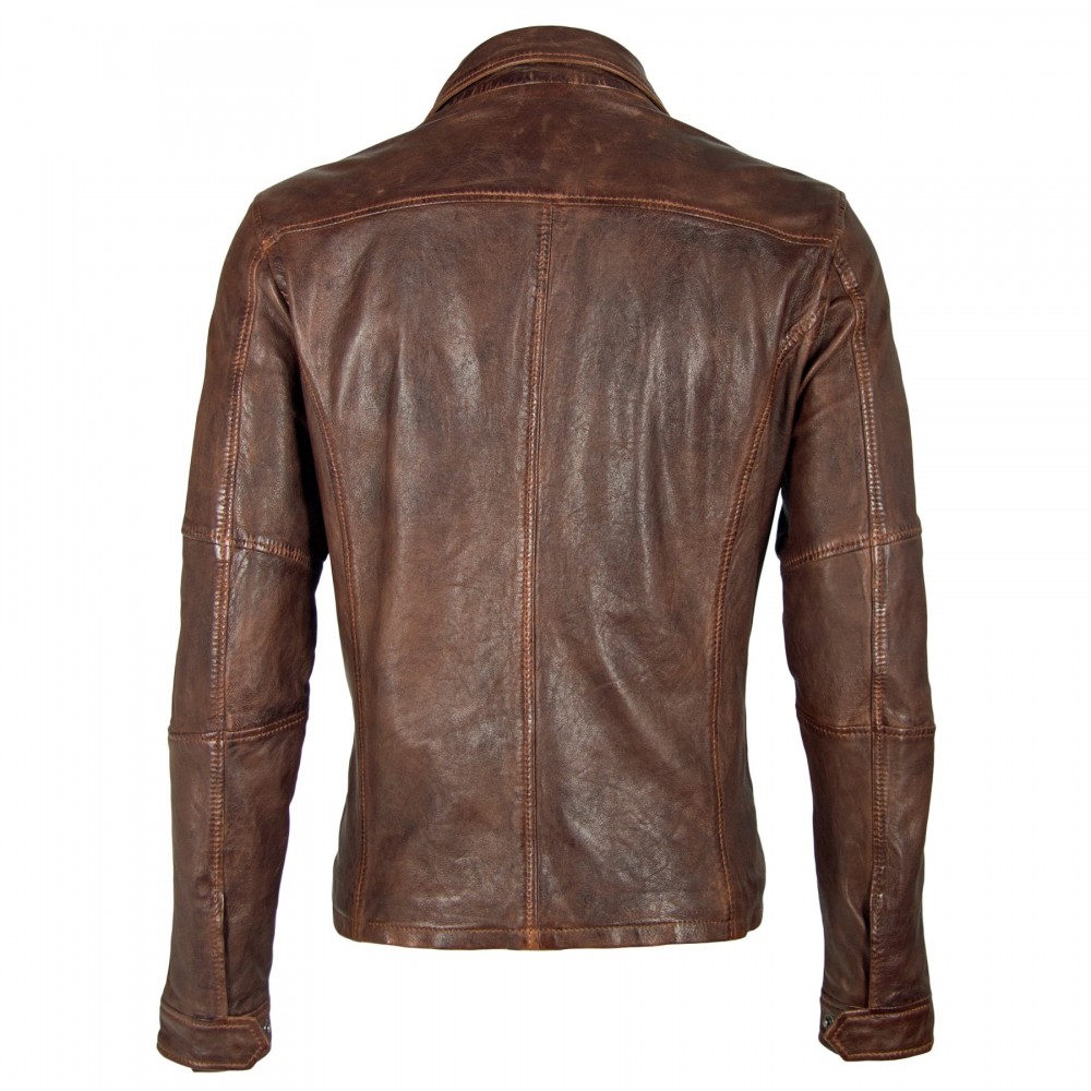 Geaca de Piele Naturala Barbati Gipsy Maro Inchis Lanny W19 NSLV Geaca de Piele Naturala Barbati Gipsy Maro Inchis Lanny W19 NSLV - readytowear.ro