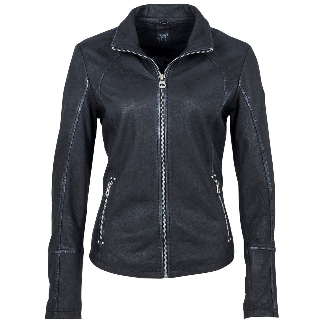 Geaca de Piele Naturala Dama Gipsy Negru Argintiu Lara 2 LCOUNTV – IMBRACAMINTE