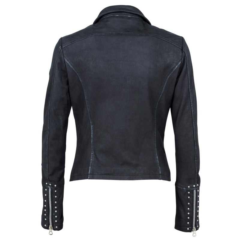 Geaca de Piele Naturala Dama Gipsy Negru Argintiu Lara 2 LCOUNTV – IMBRACAMINTE