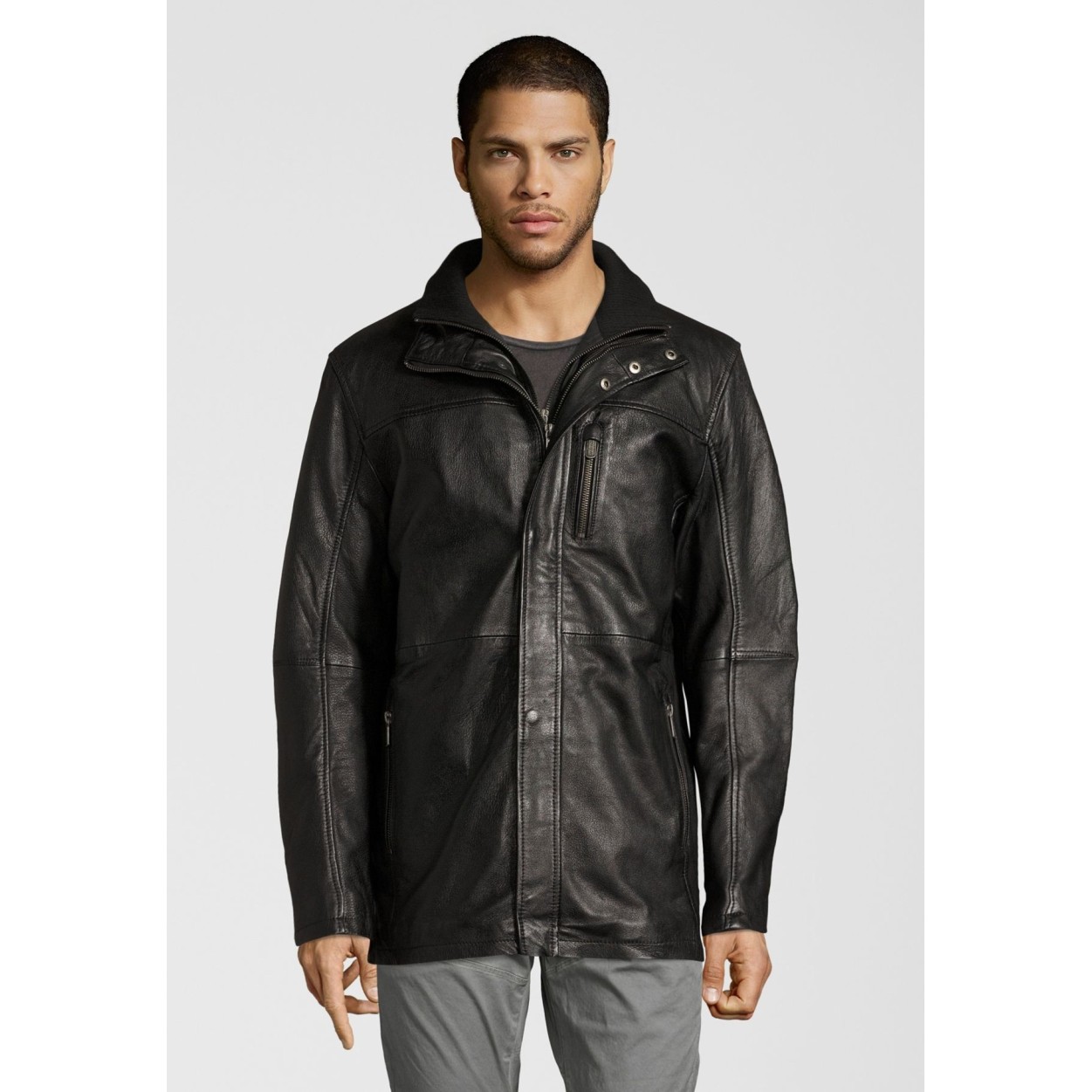 Geaca de Piele Naturala Barbati Gipsy Neagra Lark W18 LACA W – IMBRACAMINTE