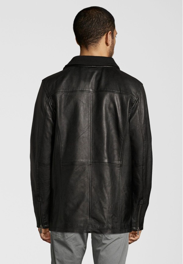 Geaca de Piele Naturala Barbati Gipsy Neagra Lark W18 LACA W – IMBRACAMINTE — fotografia 4