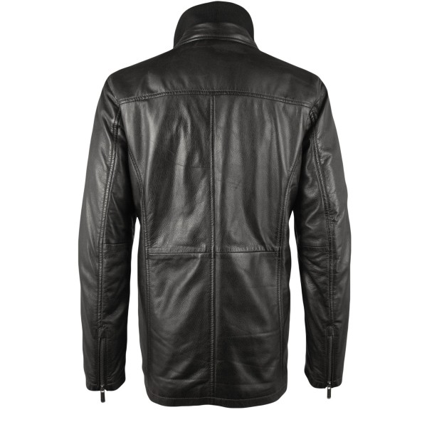 Geaca de Piele Naturala Barbati Gipsy Neagra Lark W18 LACA W – IMBRACAMINTE — fotografia 5