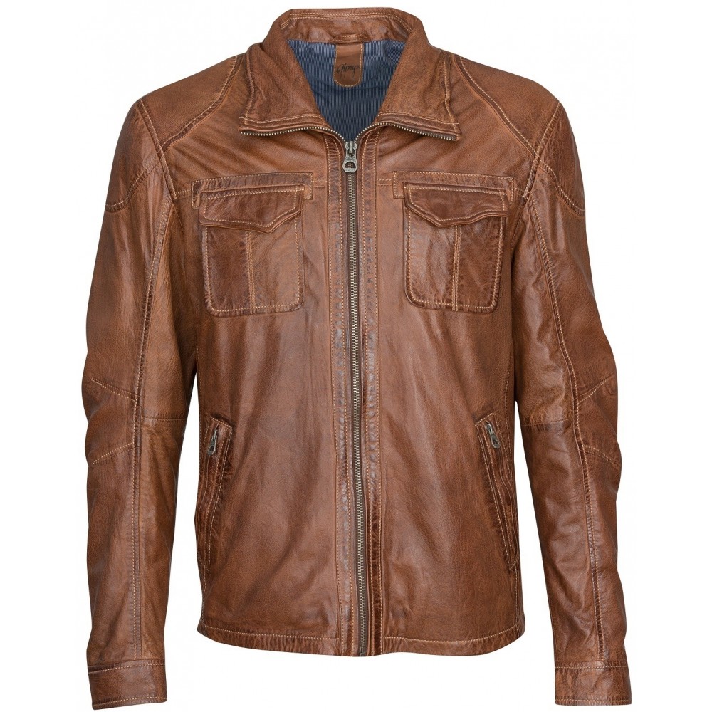 Geaca de Piele Naturala Barbati Gipsy Coniac Larson NSLVW Geaca de Piele Naturala Barbati Gipsy Coniac Larson NSLVW - readytowear.ro