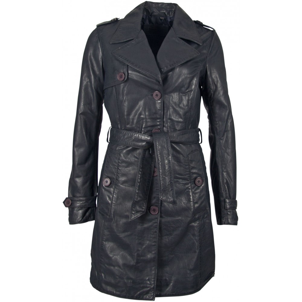 Geaca Lunga de Piele Naturala Dama Gipsy Bleumarin Life NSLONTV Geaca Lunga de Piele Naturala Dama Gipsy Bleumarin Life NSLONTV - readytowear.ro