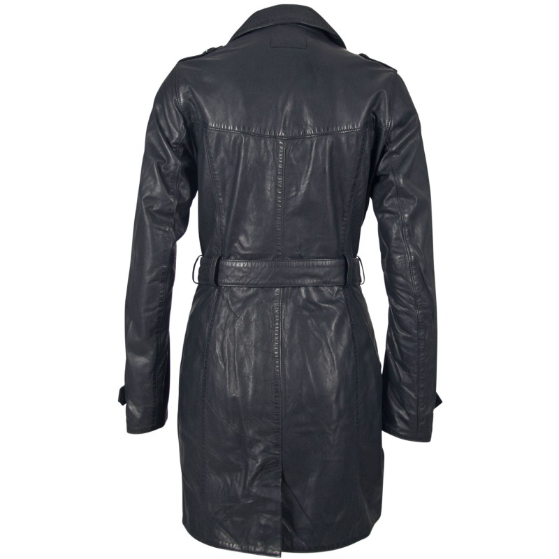 Geaca Lunga de Piele Naturala Dama Gipsy Bleumarin Life NSLONTV – IMBRACAMINTE