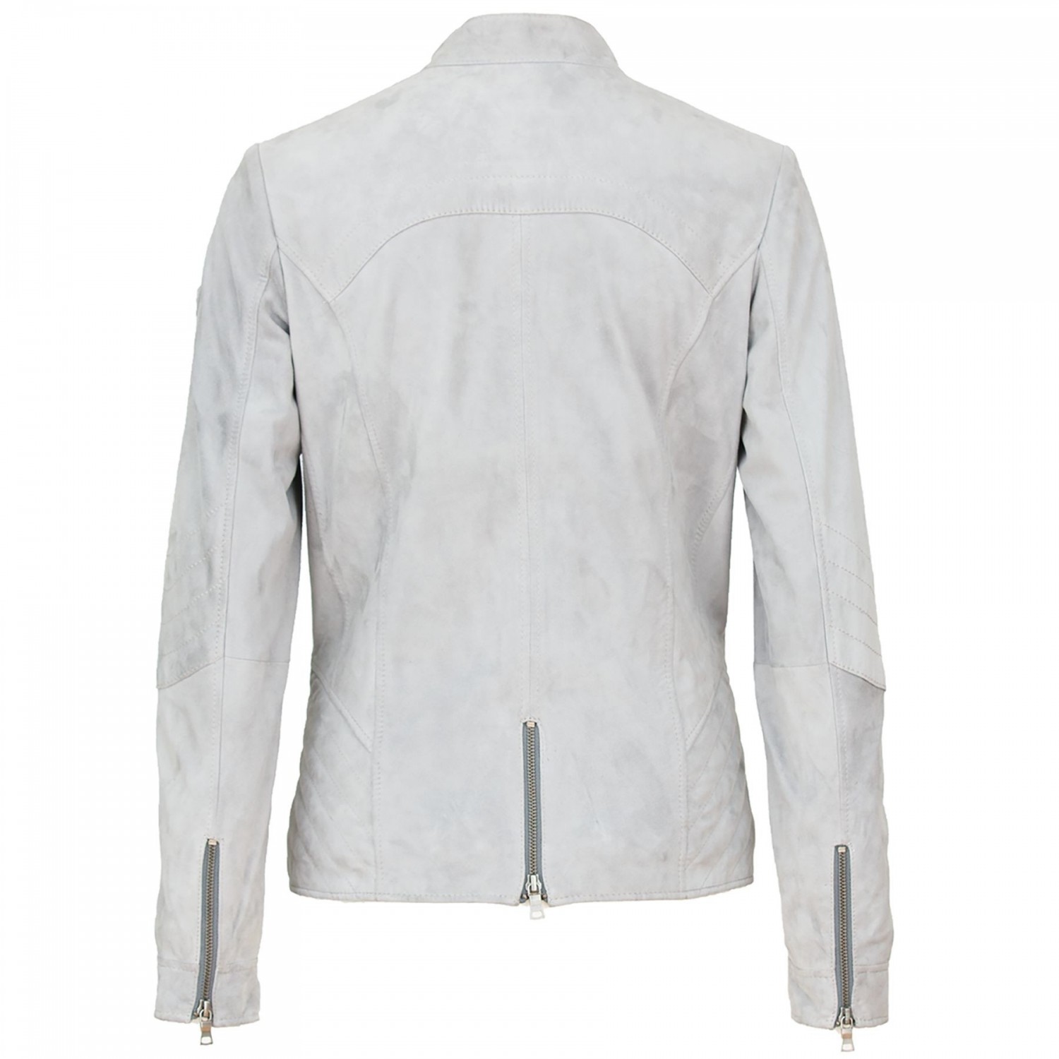 Geaca de Piele Naturala Dama Gipsy Gri Liset ZV – IMBRACAMINTE