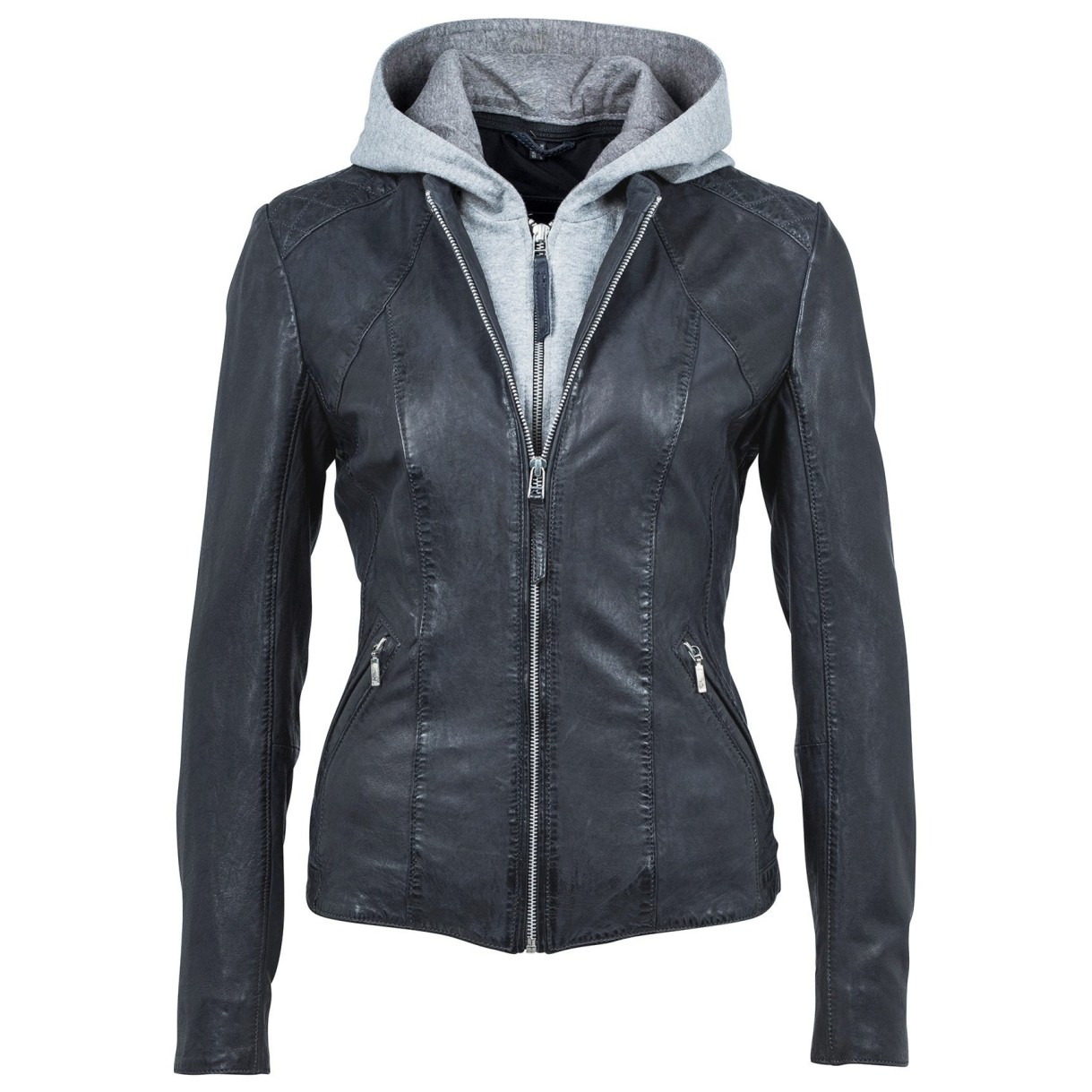 Geaca de Piele Naturala Dama Gipsy Gri Inchis Livy LASV – IMBRACAMINTE