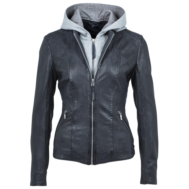 Geaca de Piele Naturala Dama Gipsy Gri Inchis Livy LASV – IMBRACAMINTE