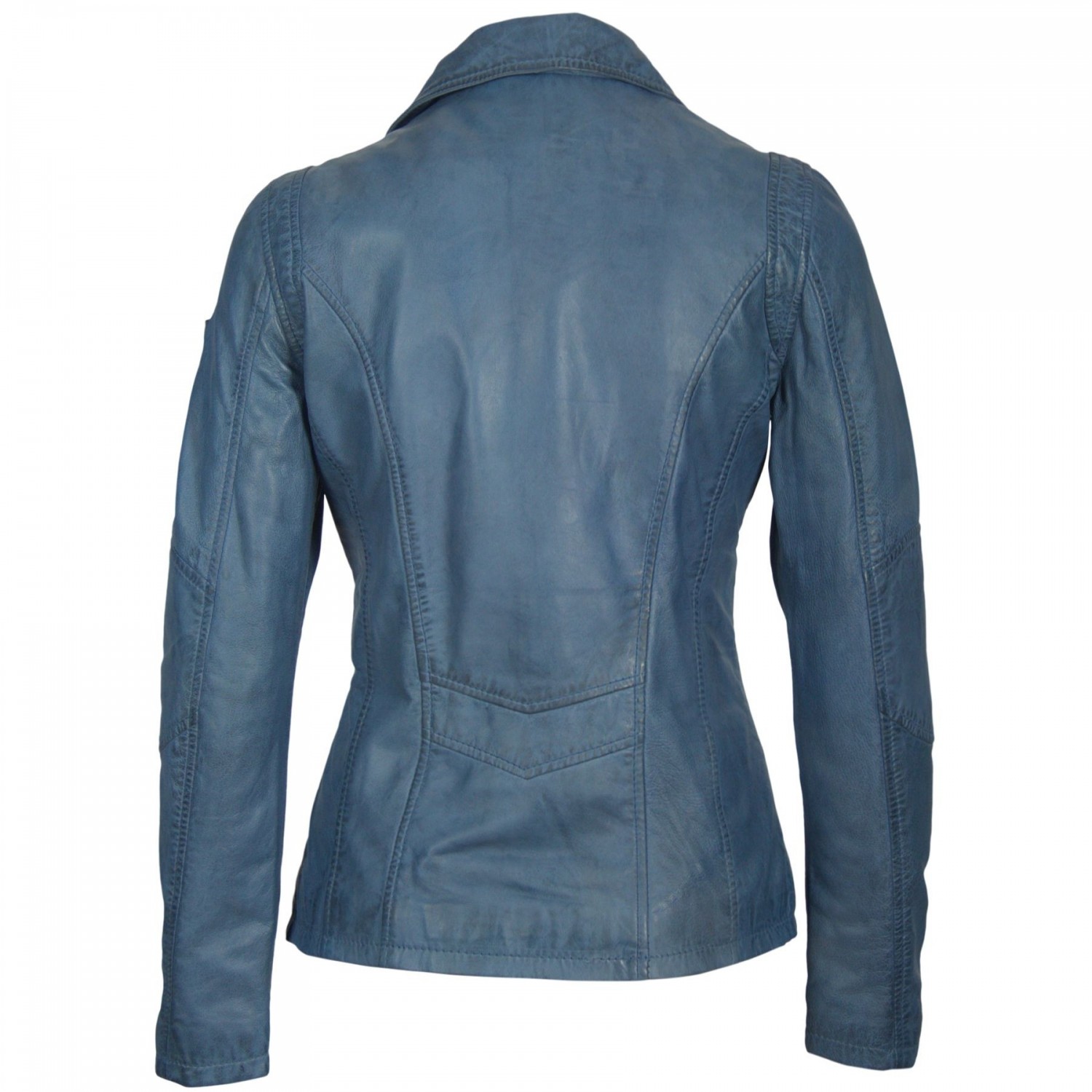 Geaca de Piele Naturala Dama Gipsy Albastra Lora LAMAS – IMBRACAMINTE