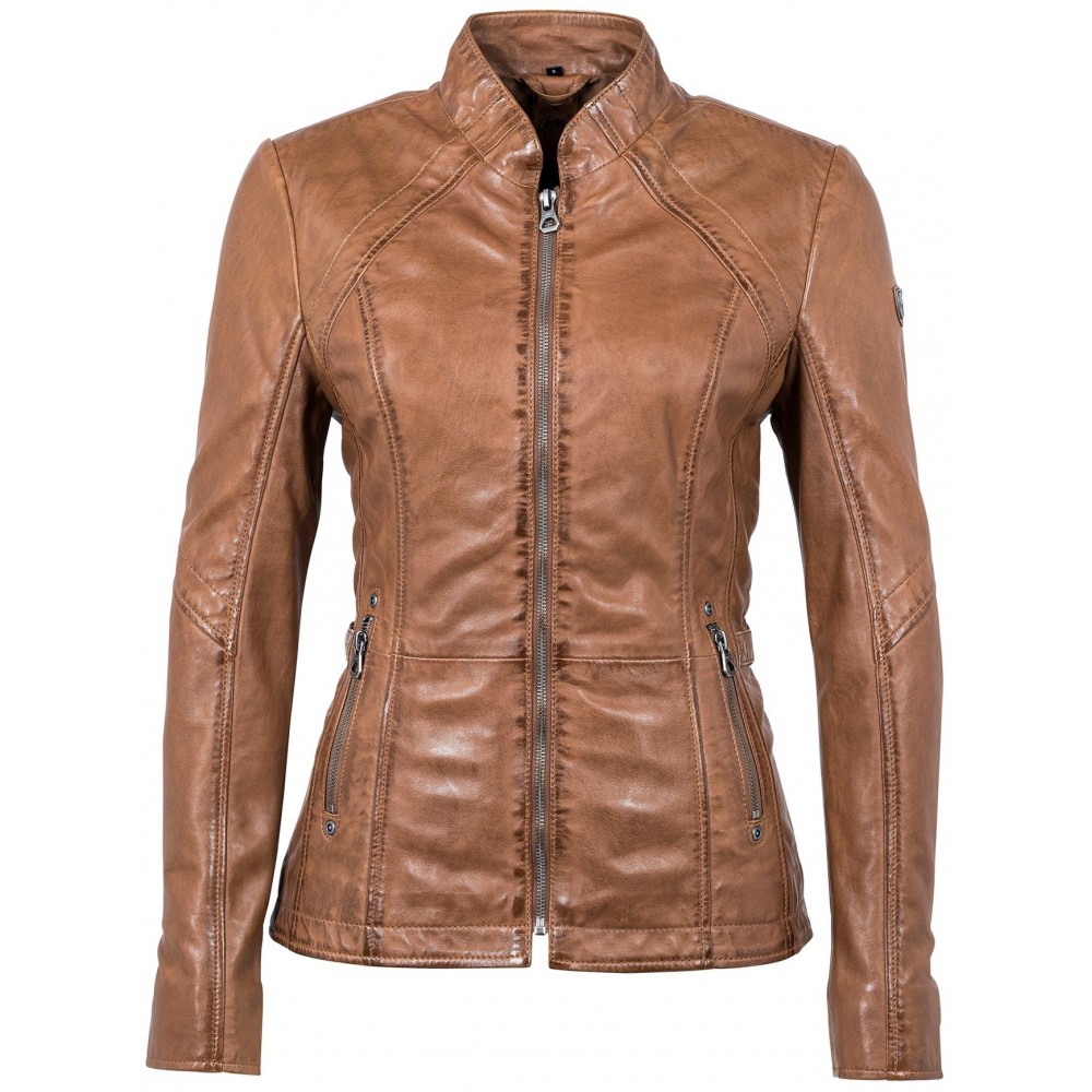 Geaca de Piele Naturala Dama Gipsy Coniac Loreen NSLONTV Geaca de Piele Naturala Dama Gipsy Coniac Loreen NSLONTV - readytowear
