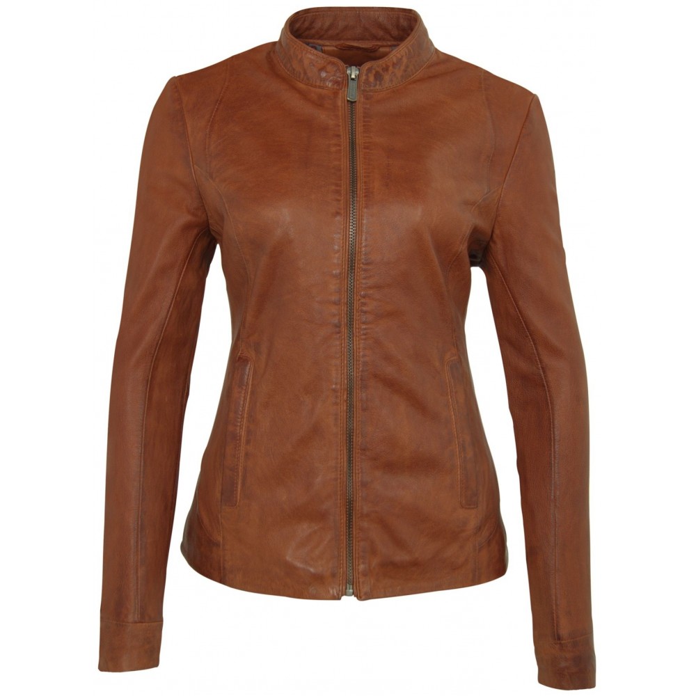 Geaca de Piele Naturala Dama Gipsy Coniac Lorel LVANV Geaca de Piele Naturala Dama Gipsy Coniac Lorel LVANV - readytowear.ro
