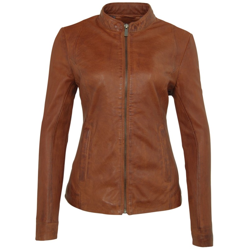 Geaca de Piele Naturala Dama Gipsy Coniac Lorel LVANV – IMBRACAMINTE