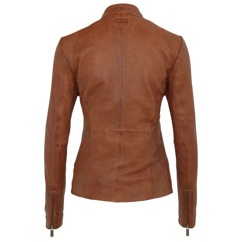 Geaca de Piele Naturala Dama Gipsy Coniac Lorel LVANV – IMBRACAMINTE