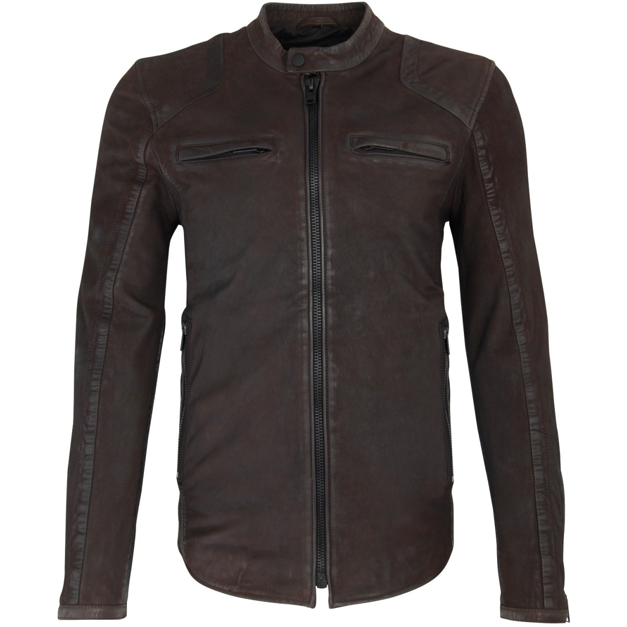 Geaca din Piele Naturala Intoarsa Barbati Gipsy Maro inchis Luca SF ZNUWV – IMBRACAMINTE