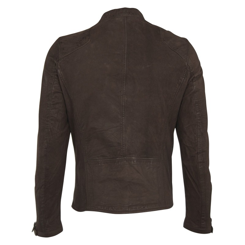 Geaca din Piele Naturala Intoarsa Barbati Gipsy Maro inchis Luca SF ZNUWV – IMBRACAMINTE
