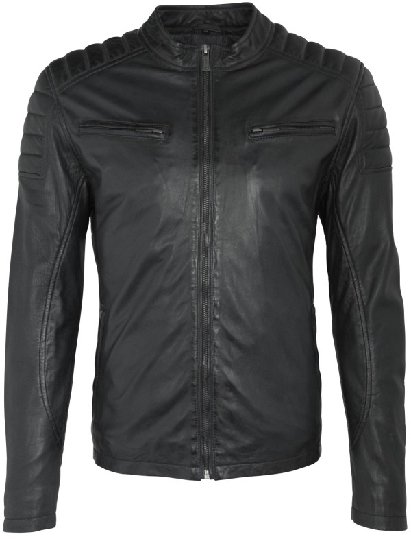 Geaca de Piele Naturala Barbati Gipsy Neagra MBJ-1725 – IMBRACAMINTE — fotografia 1