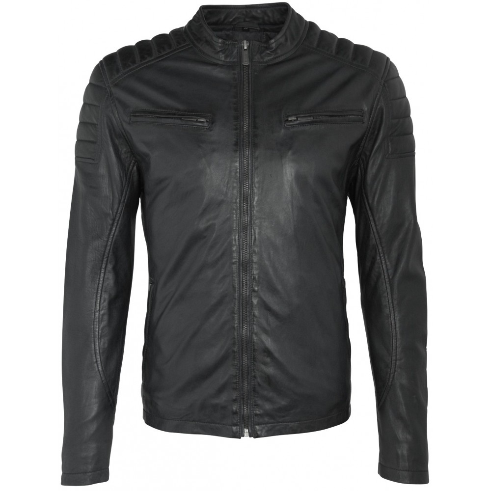 Geaca de Piele Naturala Barbati Gipsy Neagra MBJ-1725 Geaca de Piele Naturala Barbati Gipsy Neagra MBJ-1725 - readytowear