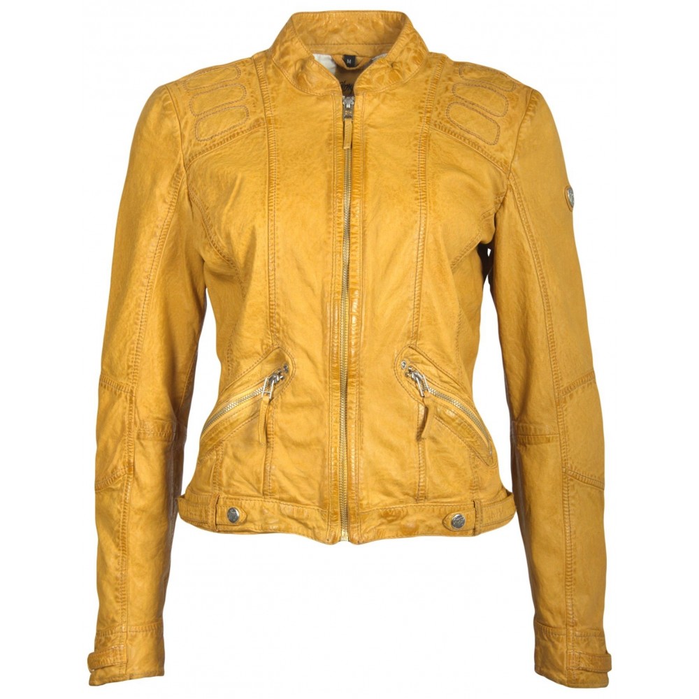 Geaca de Piele Naturala Dama Gipsy Galbena Macy S19 LADAV - readytowear