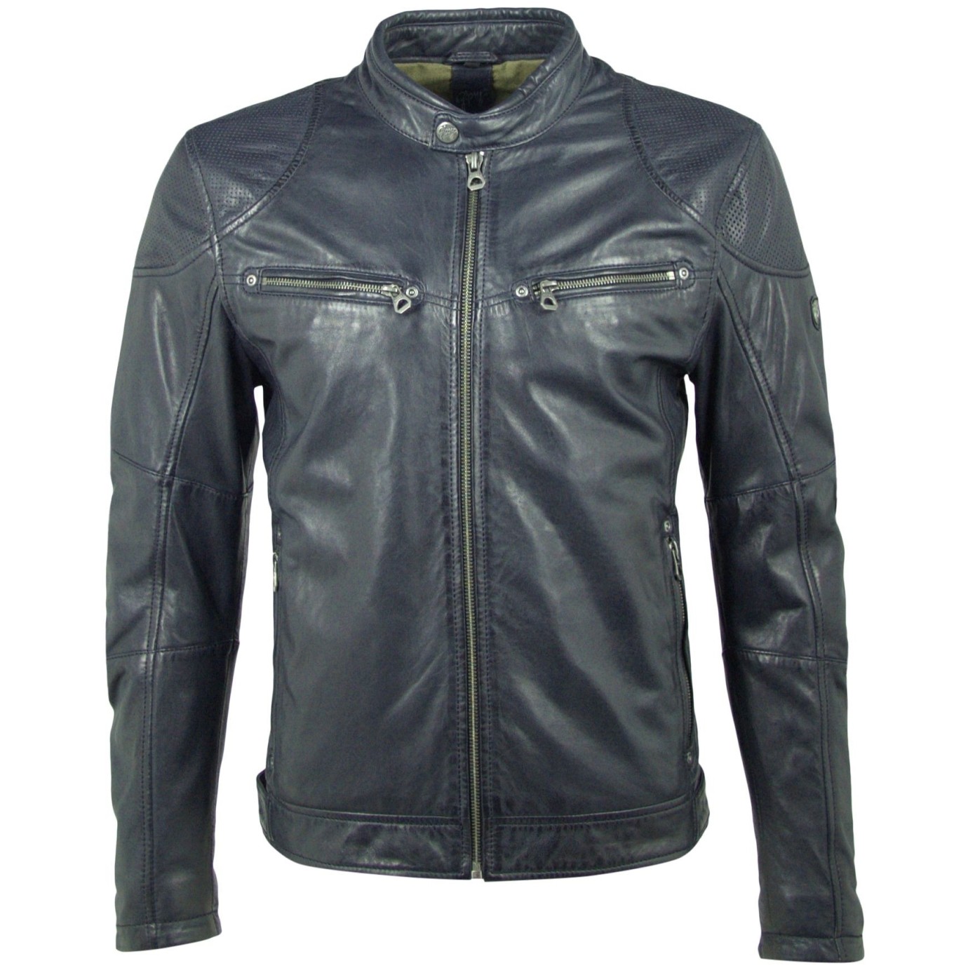 Geaca de Piele Naturala Barbati Gipsy Bleumarin Malik LATREV – IMBRACAMINTE