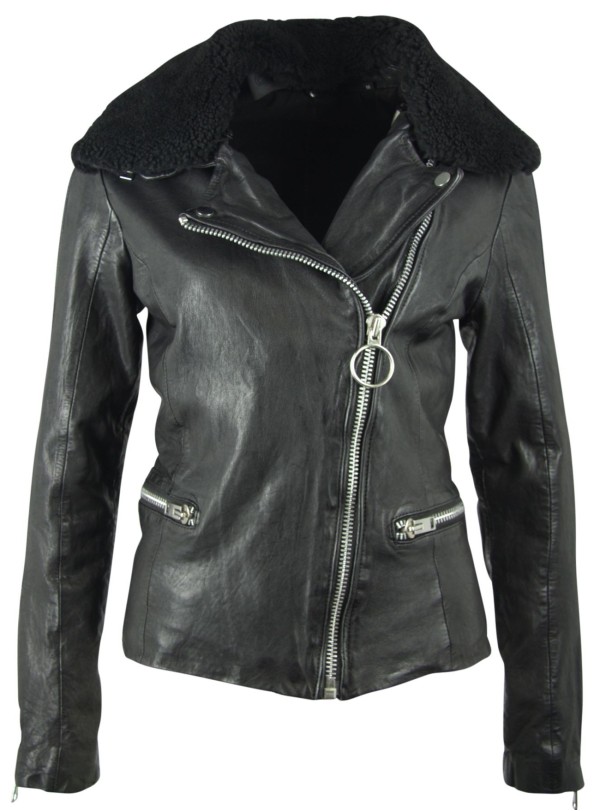 Geaca de Piele Naturala Dama Gipsy Neagra Malu SF LAWOV – IMBRACAMINTE — fotografia 1