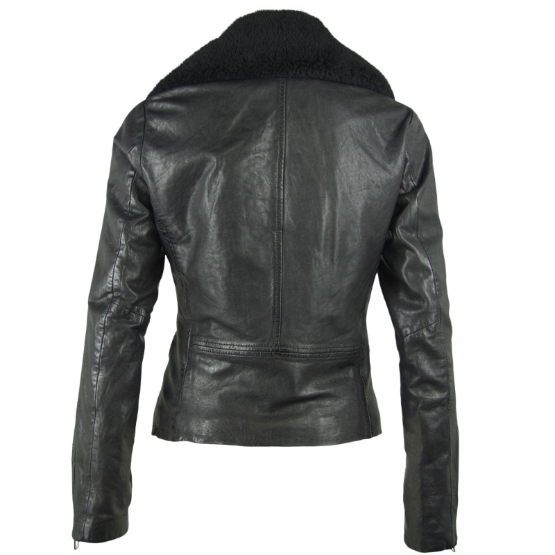 Geaca de Piele Naturala Dama Gipsy Neagra Malu SF LAWOV – IMBRACAMINTE