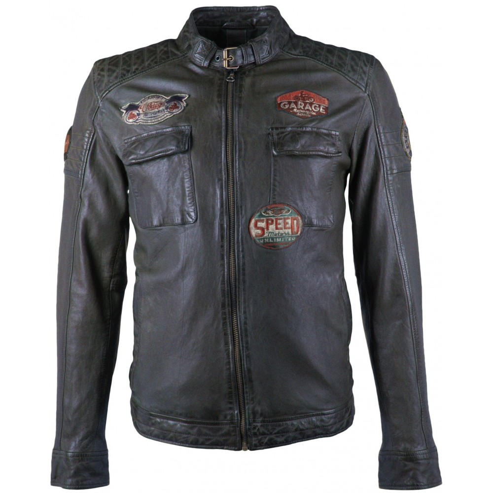 Geaca de Piele Naturala Barbati Gipsy Bleumarin Mansun W18 LAWOV Geaca de Piele Naturala Barbati Gipsy Bleumarin Mansun W18 LAWOV - readytowear.ro
