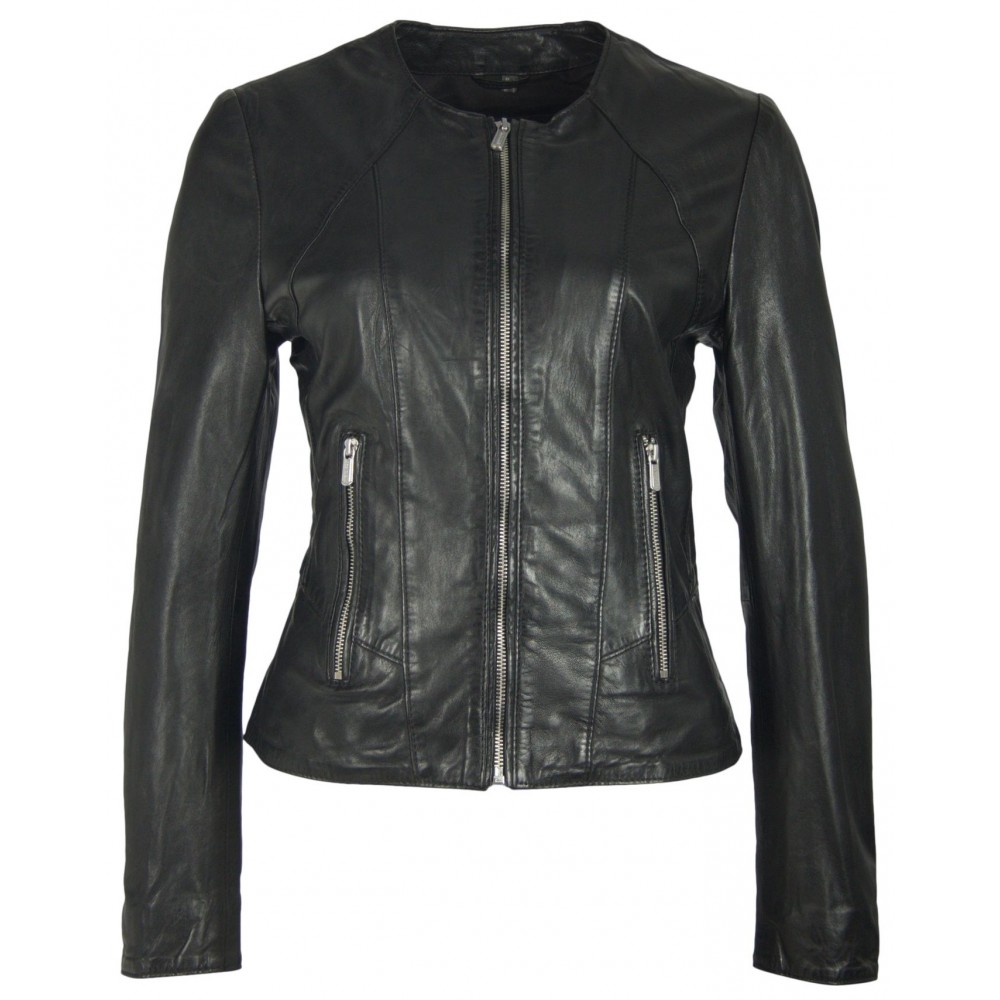 Geaca de Piele Naturala Dama Gipsy Neagra Mari LVV Geaca de Piele Naturala Dama Gipsy Neagra Mari LVV - readytowear.ro
