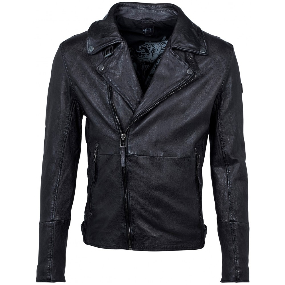 Geaca de Piele Naturala Barbati Gipsy Neagra Marlot LANOV Geaca de Piele Naturala Barbati Gipsy Neagra Marlot LANOV - readytowear
