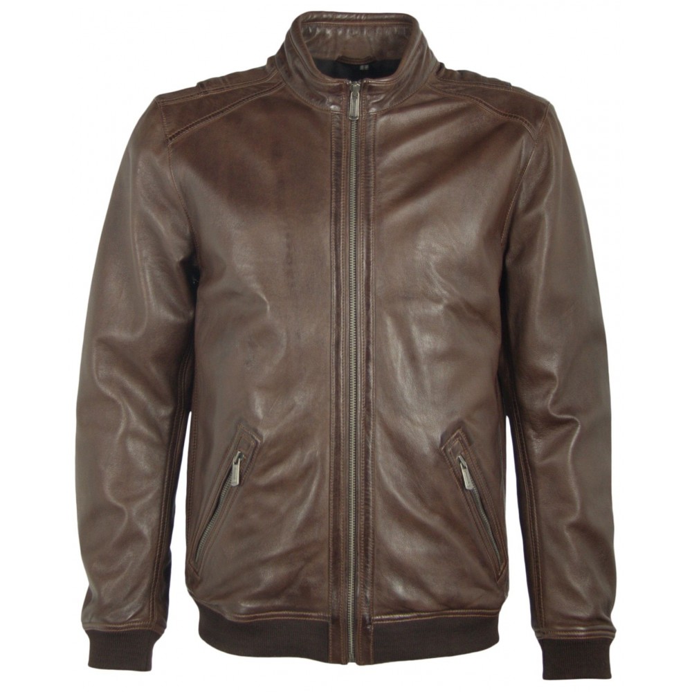 Geaca de Piele Naturala Barbati Gipsy Coniac Inchis Maron S19 LGARYV Geaca de Piele Naturala Barbati Gipsy Coniac Inchis Maron S19 LGARYV - readytowear.ro