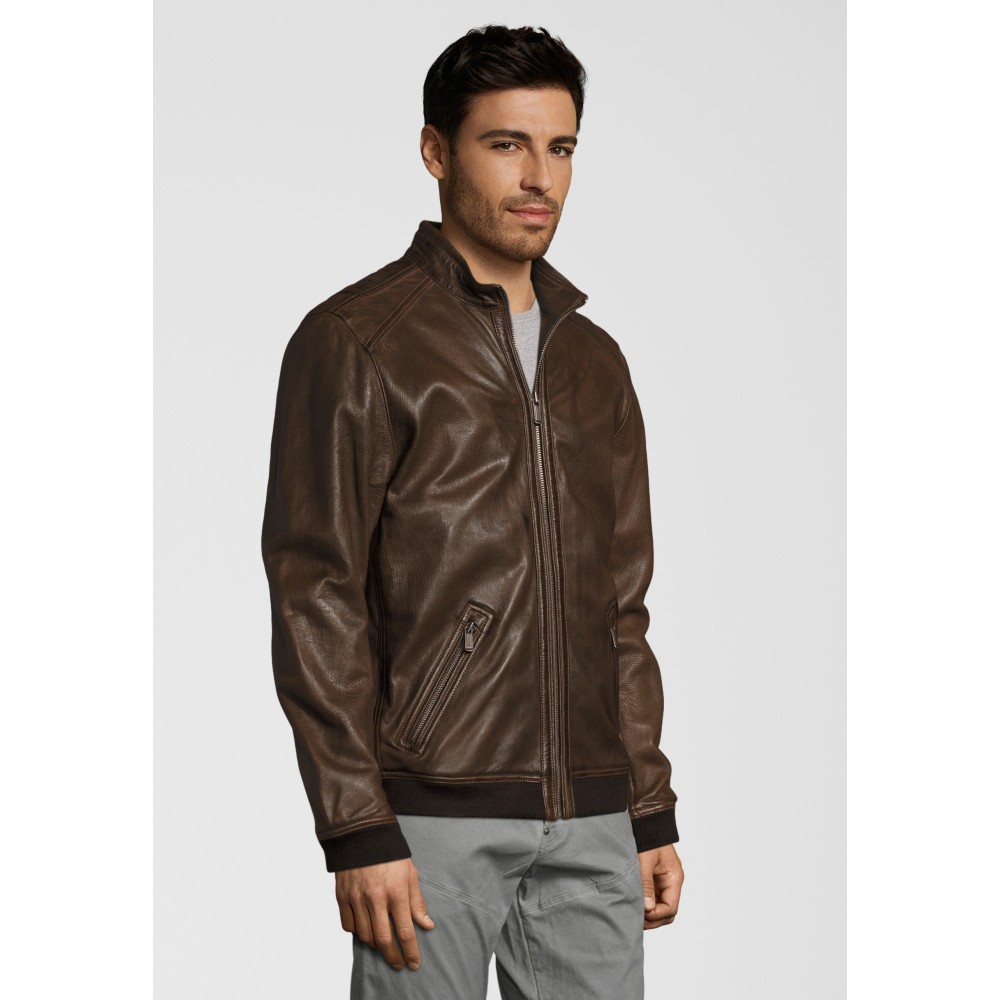 Geaca de Piele Naturala Barbati Gipsy Coniac Inchis Maron S19 LGARYV Geaca de Piele Naturala Barbati Gipsy Coniac Inchis Maron S19 LGARYV - readytowear.ro