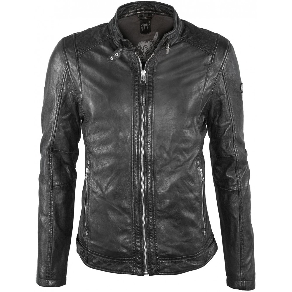 Geaca de Piele Naturala Barbati Gipsy Neagra Mart SF NSLSV Geaca de Piele Naturala Barbati Gipsy Neagra Mart SF NSLSV - readytowear.ro