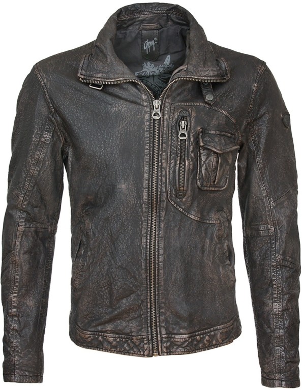 Geaca de Piele Naturala Barbati Gipsy Negru Vintage Mason SF LARETV – IMBRACAMINTE — fotografia 1