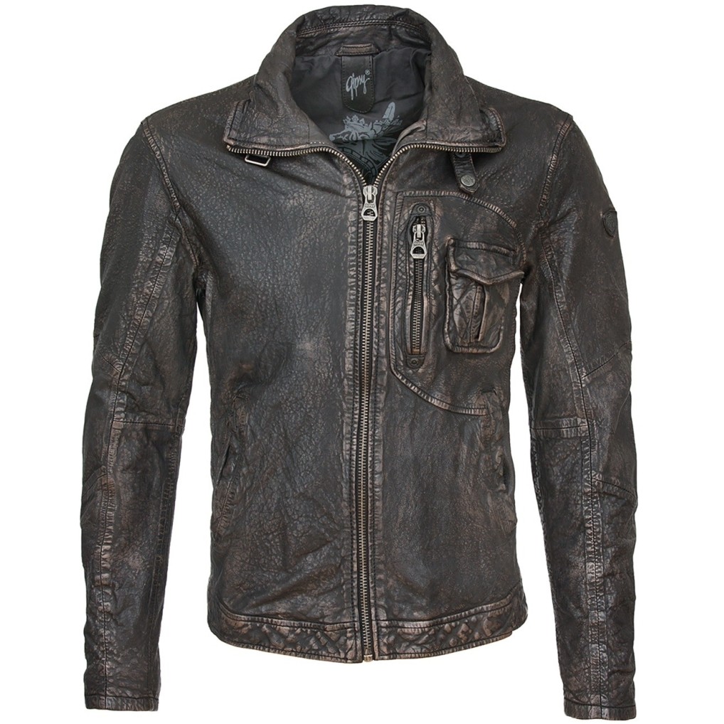 Geaca de Piele Naturala Barbati Gipsy Negru Vintage Mason SF LARETV – IMBRACAMINTE