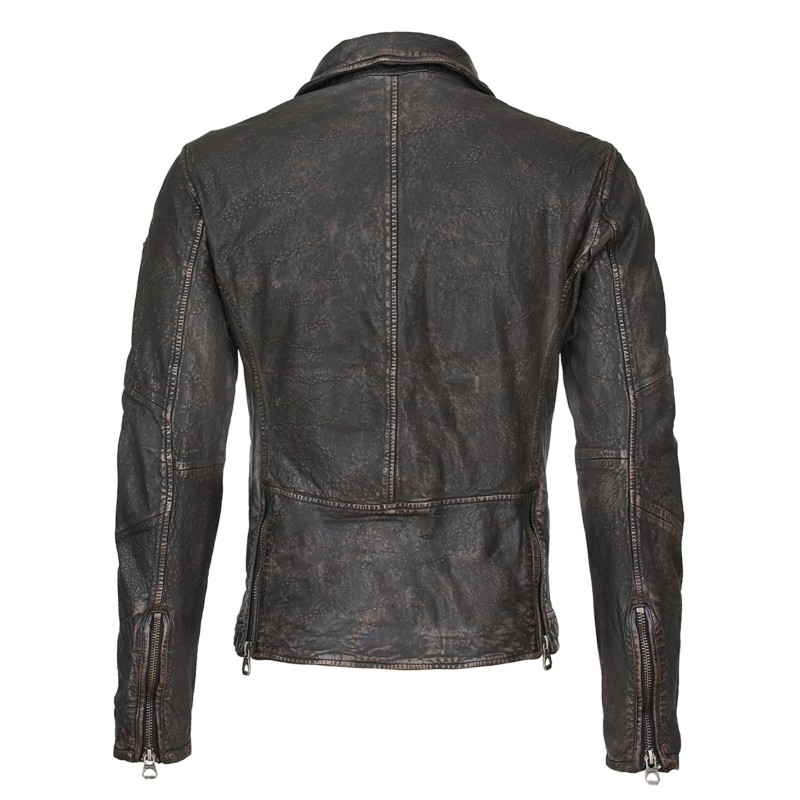 Geaca de Piele Naturala Barbati Gipsy Negru Vintage Mason SF LARETV – Black Friday