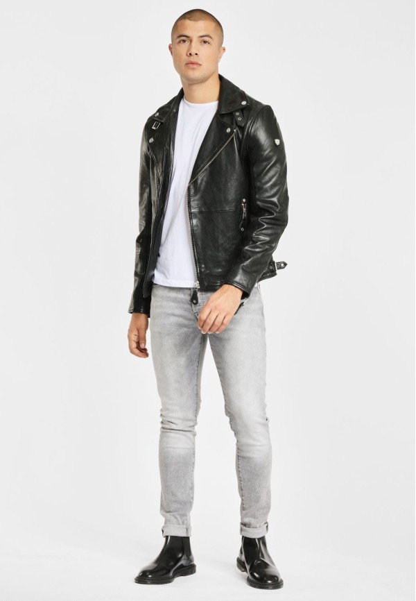 Geaca de Piele Barbati Gipsy Neagra Mavric – Black Friday — fotografia 3