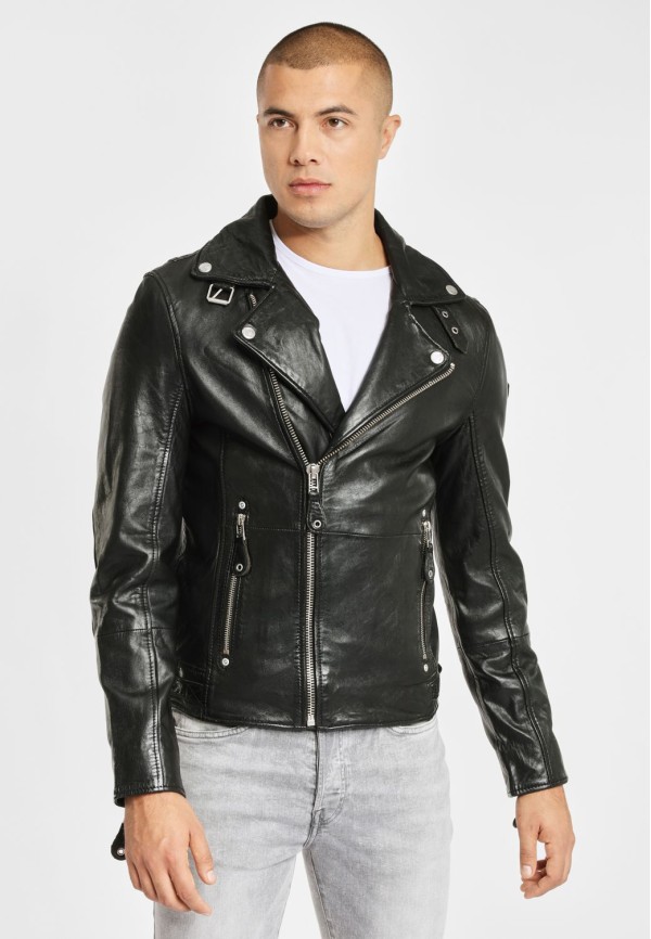 Geaca de Piele Barbati Gipsy Neagra Mavric – Black Friday — fotografia 4