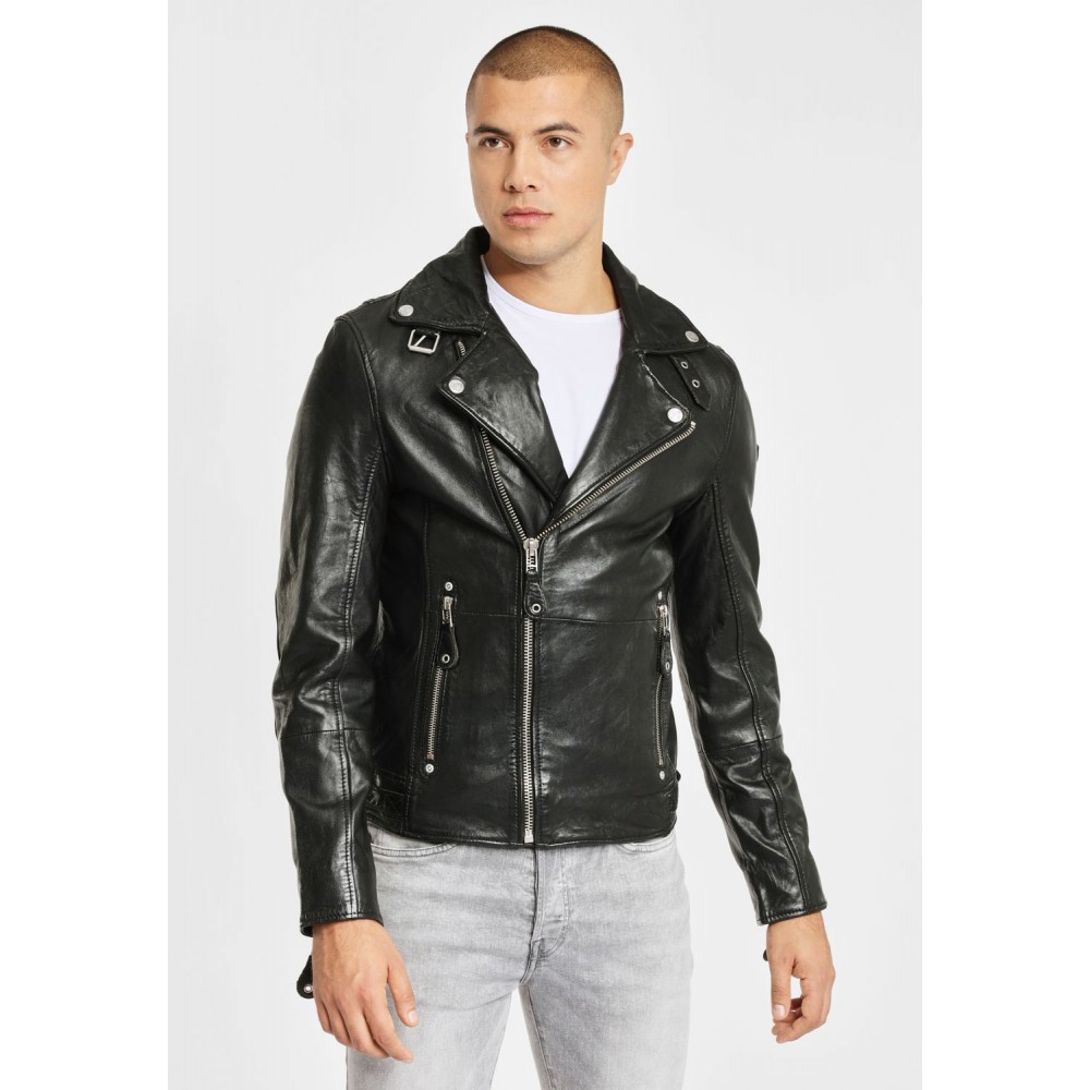 Geaca de Piele Barbati Gipsy Neagra Mavric SF NSLV BIO geci de piele - readytowear.ro
