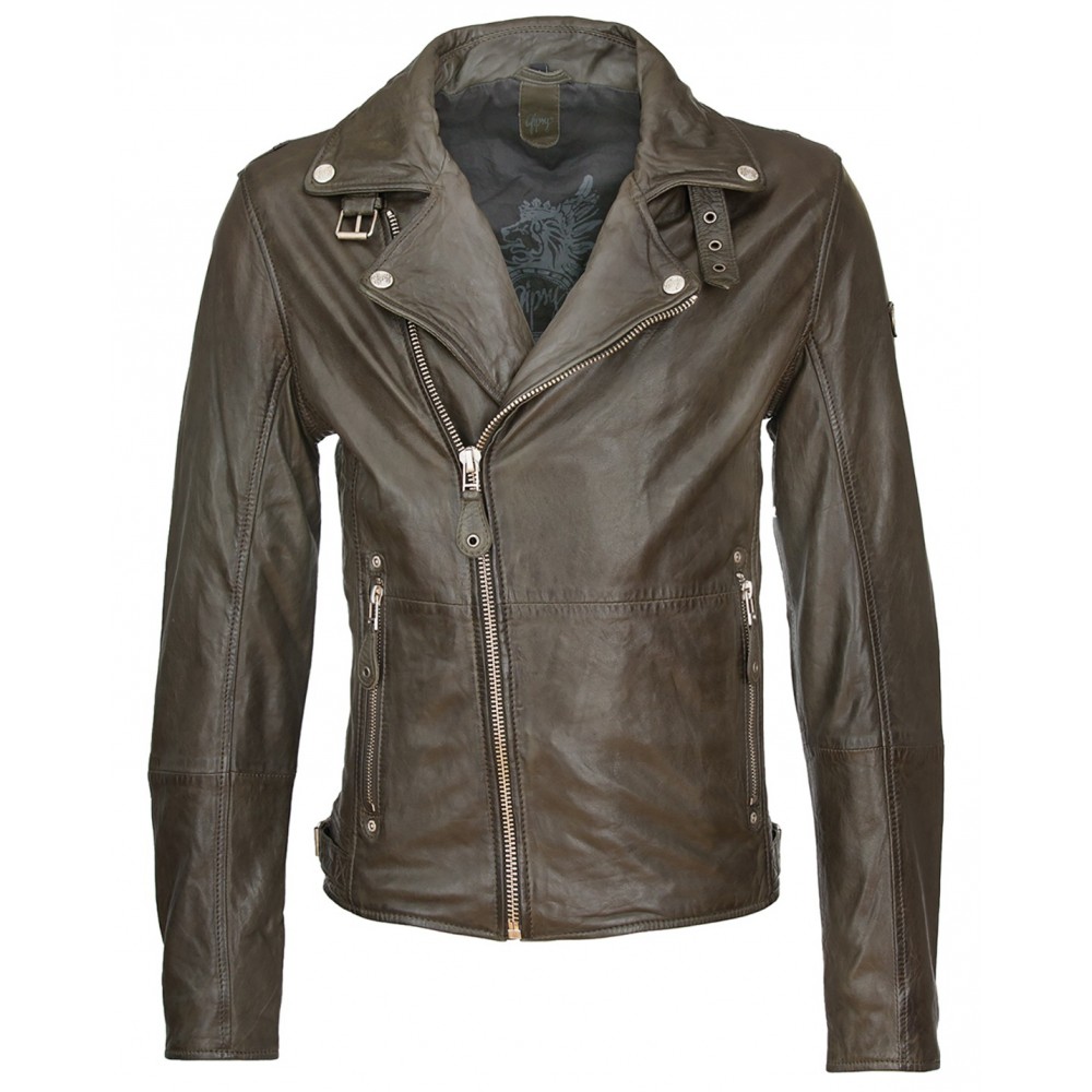 Geaca de Piele Naturala Barbati Gipsy Olive Mavric SF NSLV Geaca de Piele Naturala Barbati Gipsy Olive Mavric SF NSLV - readytowear.ro