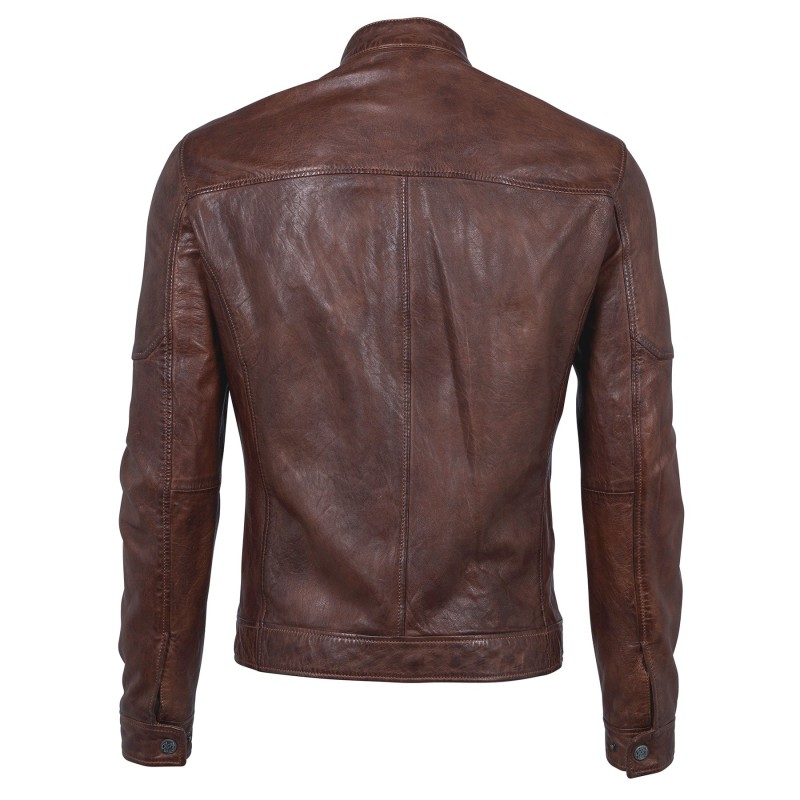 Geaca de Piele Naturala Barbati Gipsy Coniac Max NSLV – Black Friday