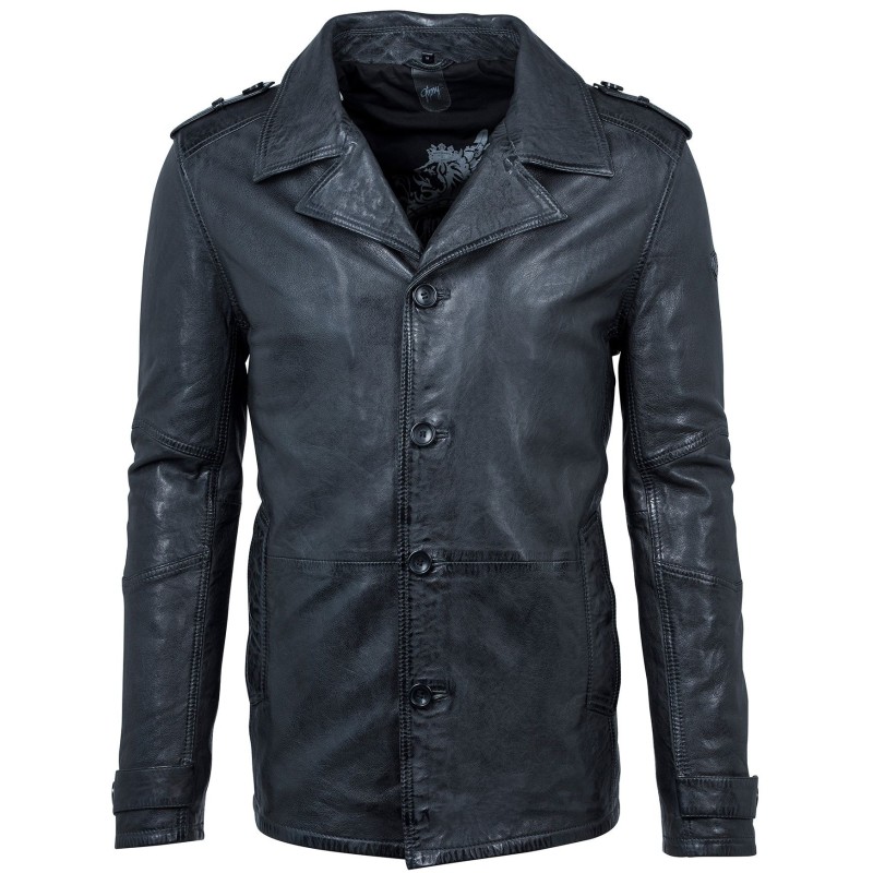 Geaca de Piele Naturala Barbati Gipsy Negru Grafit Mic LATRIV W – IMBRACAMINTE