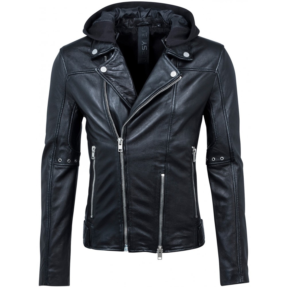 Geaca de Piele Naturala Barbati Gipsy Neagra Milas SF LAROXV Geaca de Piele Naturala Barbati Gipsy Neagra Milas SF LAROXV - readytowear.ro