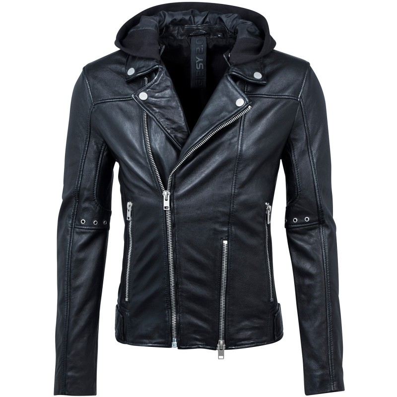 Geaca de Piele Naturala Barbati Gipsy Neagra Milas SF LAROXV – IMBRACAMINTE