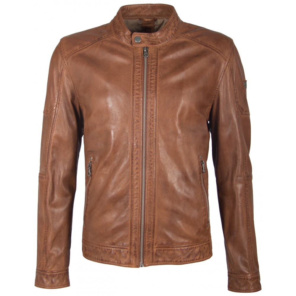 Geaca de Piele Naturala Barbati Gipsy Coniac Milow NSLV - readytowear