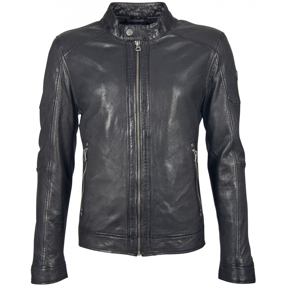 Geaca de Piele Naturala Barbati Gipsy Neagra Milow NSLV Geaca de Piele Naturala Barbati Gipsy Neagra Milow NSLV - readytowear.ro