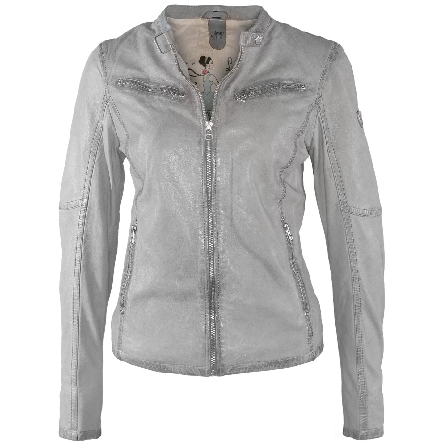 Geaca de Piele Naturala Dama Gipsy Gri Mona LONTV – IMBRACAMINTE