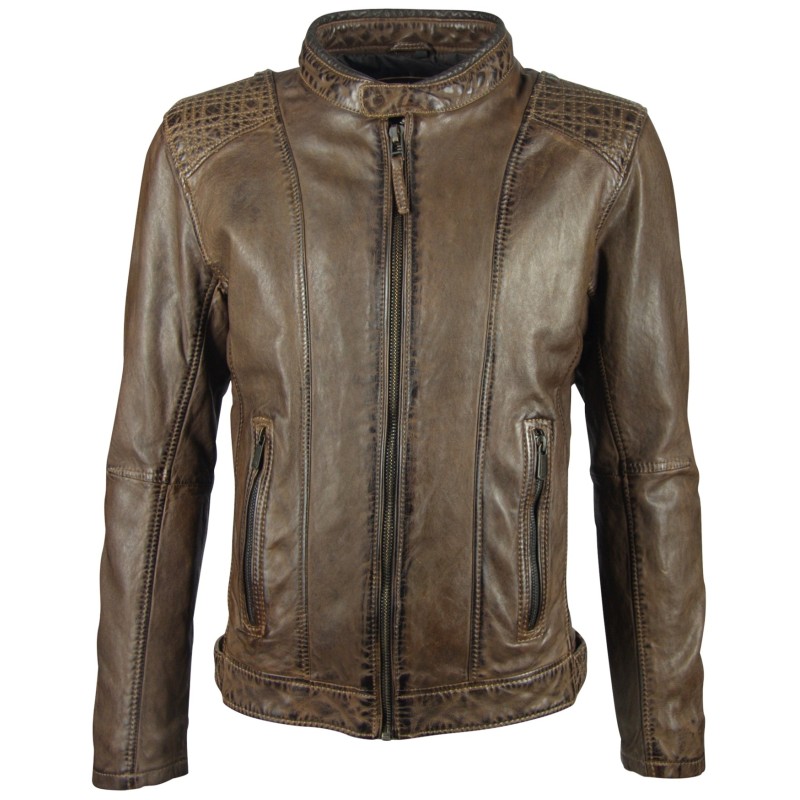 Geaca de Piele Naturala Barbati Gipsy Olive Moon LACHIV – IMBRACAMINTE