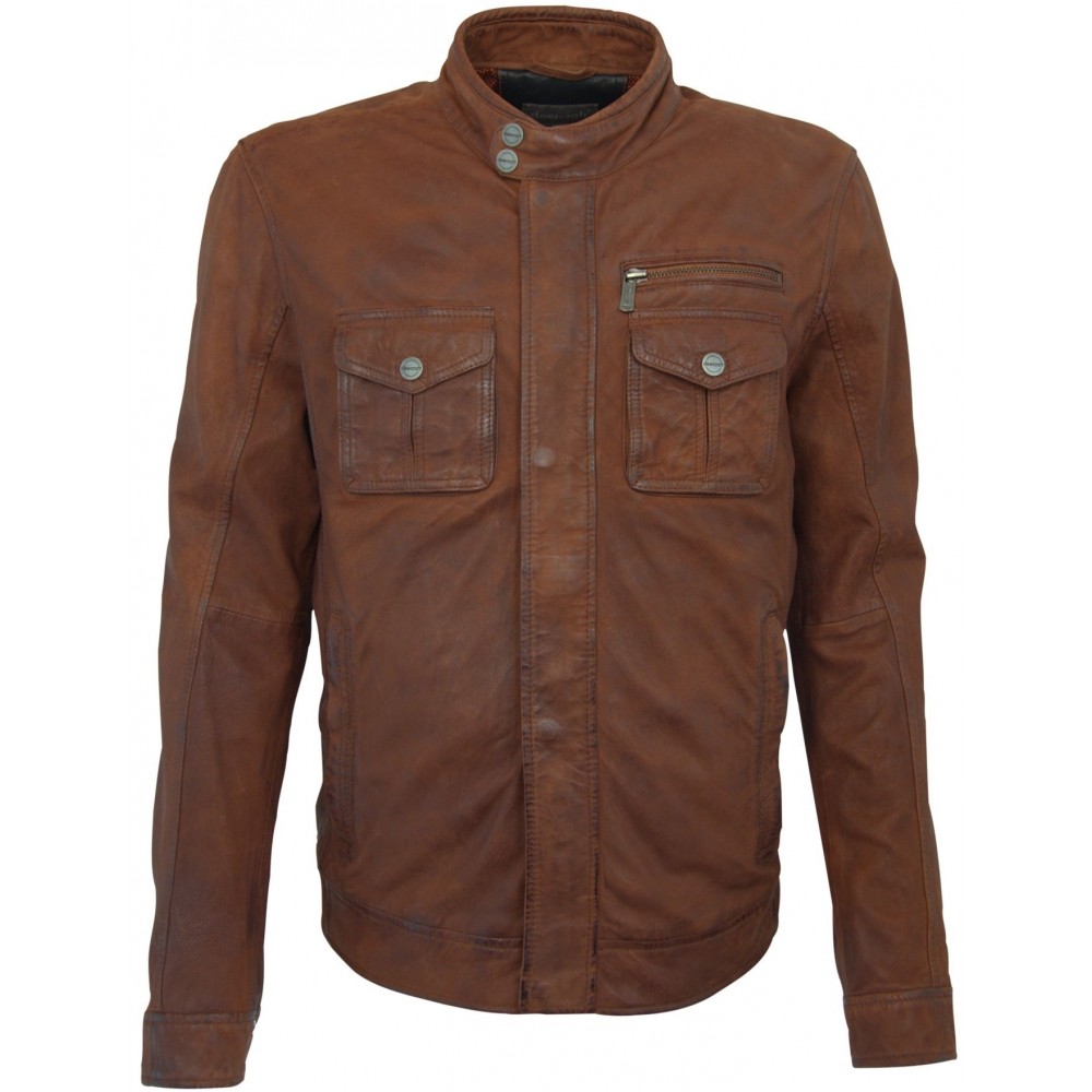 Geaca de Piele Naturala Barbati Gipsy Coniac Nash LCOUNTV Geaca de Piele Naturala Barbati Gipsy Coniac Nash LCOUNTV - readytowear.ro